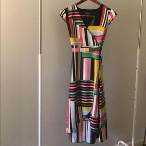 Madison Map Print Wrap Dress